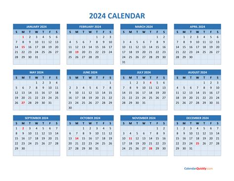 2024 Calendar Printable Cute Free 2024 Yearly Calendar Templates Free