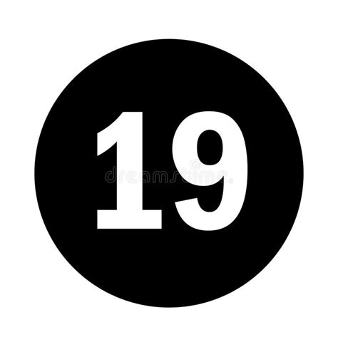 Number 19 Black Circle Background Stock Illustrations 66 Number 19