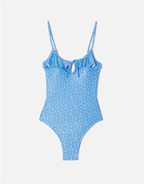 Spot Frill Swimsuit Blue Swimsuits Accessorize Uk