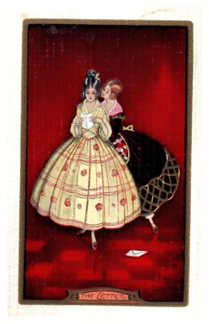 Vintage Single Swap Playing Card Big Dress Victorian Women Reading