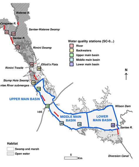 1 Water Quality Stations In And Above Lake Marion The Stations Are