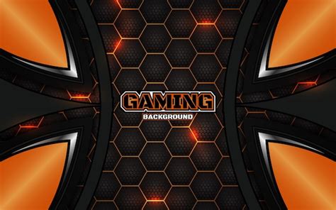 Premium Vector Abstract Futuristic Black And Light Orange Gaming