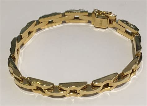 18k Solid Yellow Gold Bracelet Link Length 75 Inches Tangible