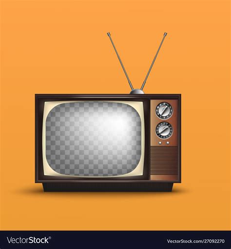 Realistic Retro Vintage Tv With Text Royalty Free Vector