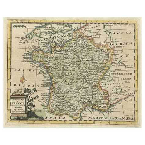 Antique French Map Of Hungary With Decorative Title Cartouche C1730