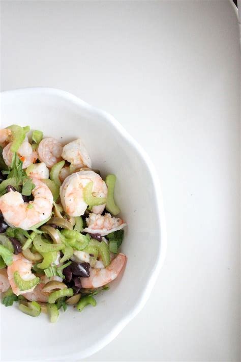 Then, top the lettuce with noodles, vegetables, and mint. Cold Shrimp Salad with Mixed Olives, Celery and Lemon ...
