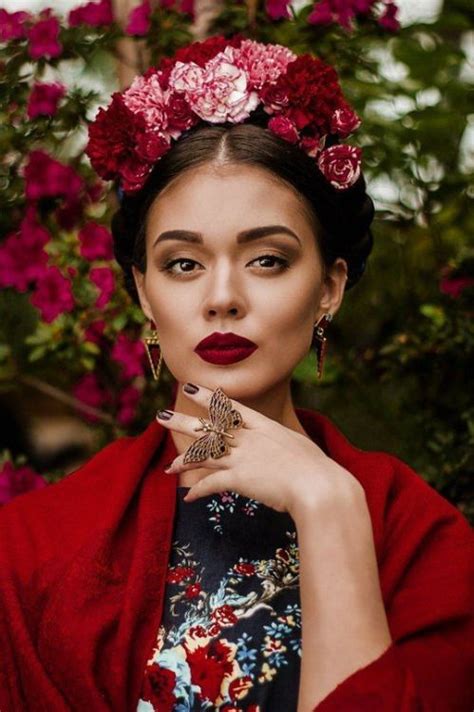 Beautiful Frida Kahlo Mexican Themed Makeup And Hair For Wedding