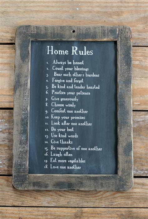 Home Rules Blackboard Wall Decor The Weed Patch