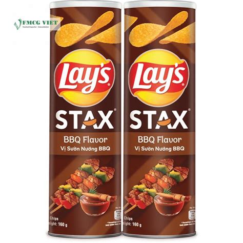 Lays Stax Bbq Potato Chips Snack 160g X 14 Wholesale Exporter Fmcg Viet
