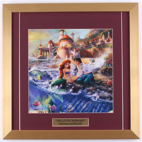 Thomas Kinkade Walt Disney The Little Mermaid 18x18 Custom Framed