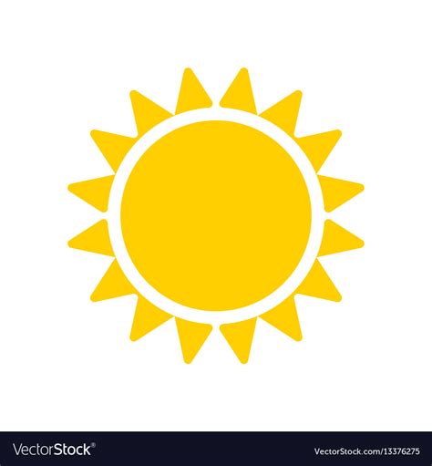 Yellow Sun Icon Isolated On White Background Vector Image
