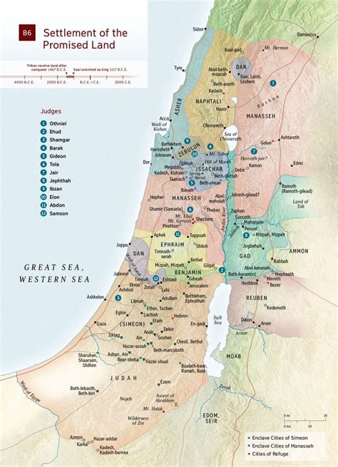 Map The Promised Land And Each City Of Refuge Nwt Bible Mapping