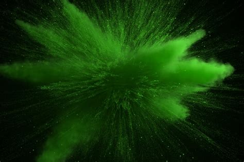 Premium Photo Green Colored Powder Explosion Isolated