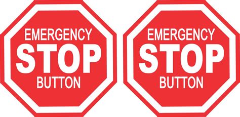 Stickertalk Emergency Stop Button Vinyl Stickers 1 Sheet Of 2 Stickers