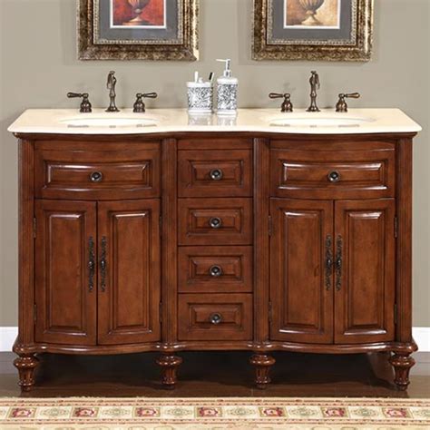 Some furniture style vanities are shipped without the feet attached, which require installation by. 55 Inch Small Double Sink Bathroom Vanity with Marble