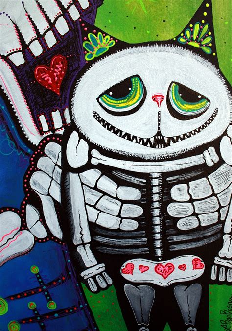 Cat day of the dead. Sugar Cat Guardians - Acrylics on Canvas, in Day Of The Dead