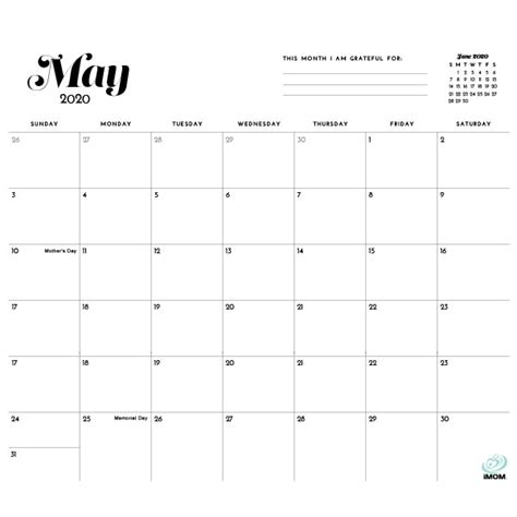 Simple Printable Calendar For Moms Imom Vrogue Co