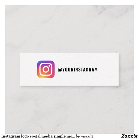 Instagram Logo Social Media Simple Modern Trendy Calling Card Zazzle