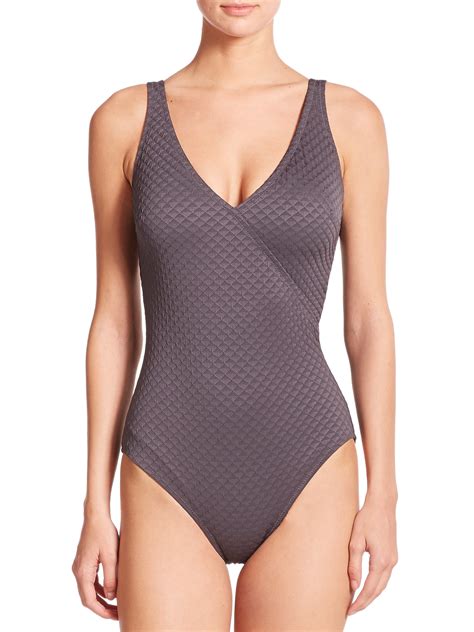 Lyst Gottex One Piece Diamond In The Rough Swimsuit In Gray
