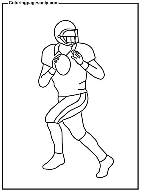American Football Player Coloring Page - Free Printable Coloring Pages