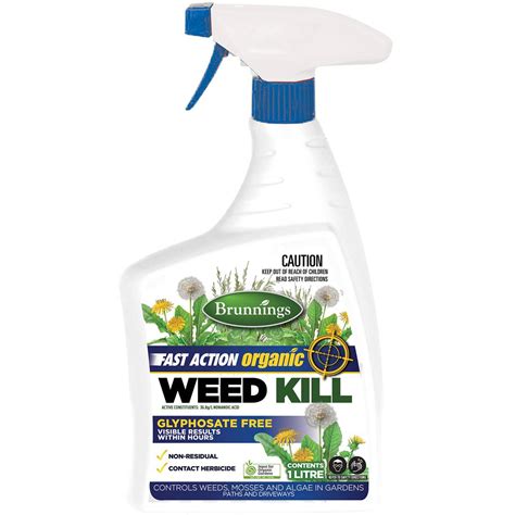 Brunnings Fast Action Organic Weed Kill Spray 1l Woolworths