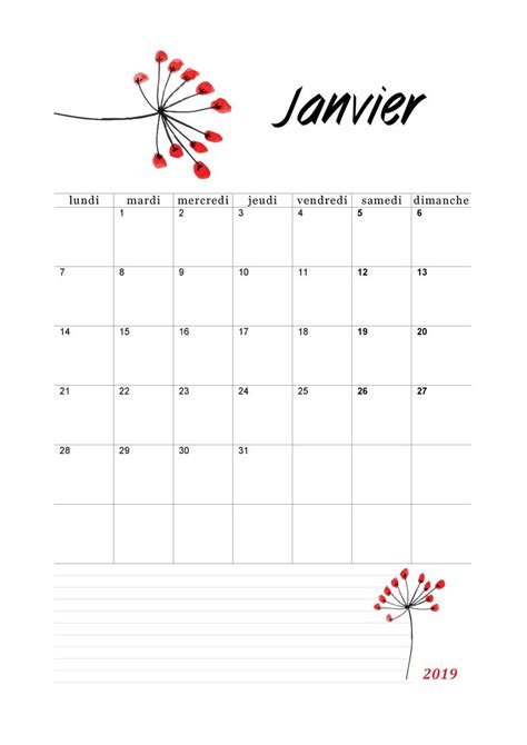 calendrier janvier  calendrier janvier calendrier