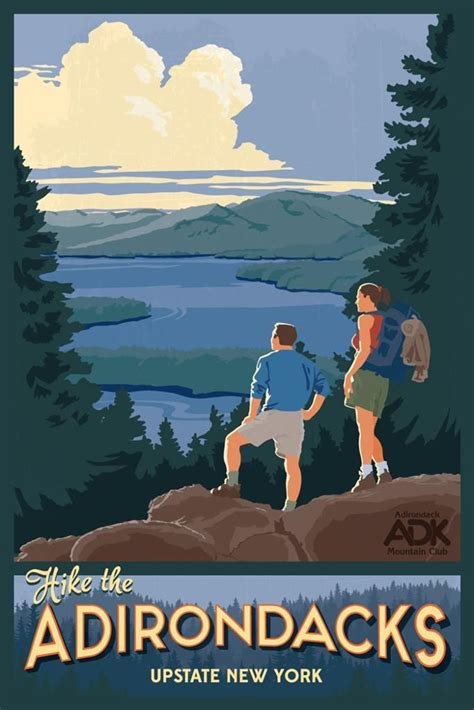 Adk 7 National Park Posters Adirondack Vintage Travel Posters