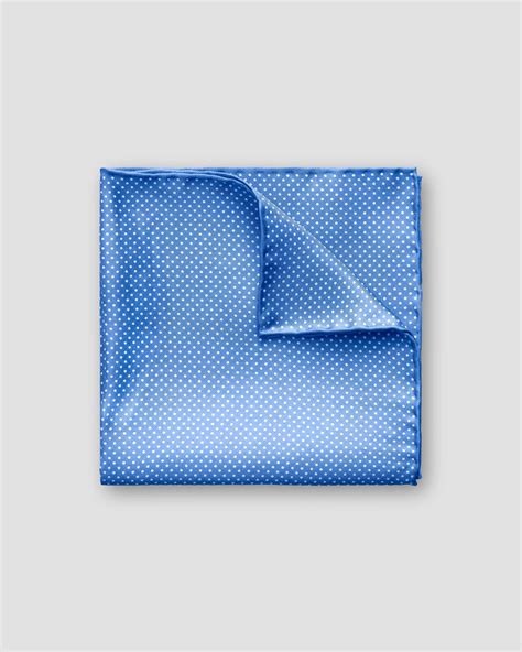 blue polka dots silk pocket square eton