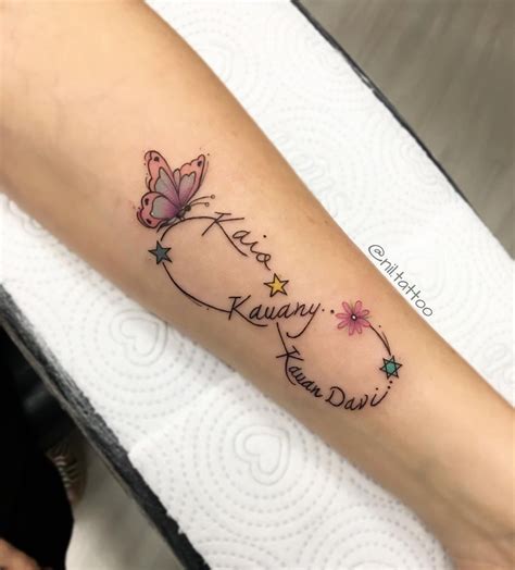 Signo Infinito Y Nombres De Hijos Por Nil Tattoo Tatuajes Para Mujeres