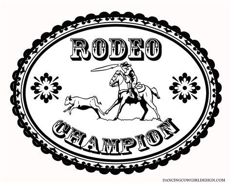 Rodeo Coloring Pages Coloring Sheet Rodeo Calf Roping Belt Buckle