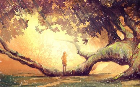 Anime Original Fantasy Art Magic Landscapes Nature Trees