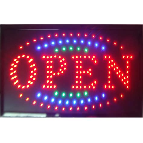 Open Sign Direct Selling Led Sign 10x19 Inch Semi Outdoor Flashing
