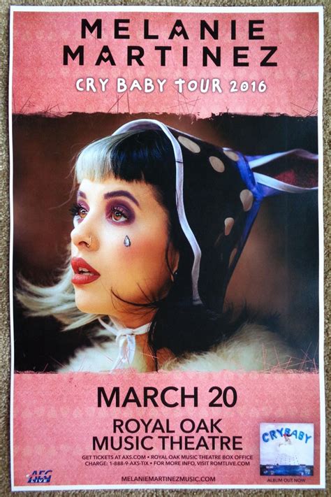 Martinez Melanie Martinez 2016 Gig Poster Royal Oak Michigan Cry Baby