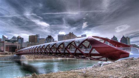 Beautiful Peace Bridge In Calgary Canada Hd Wallpaper