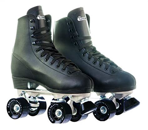Chicago Mens Premium Leather Lined Rink Roller Skate Classic Black