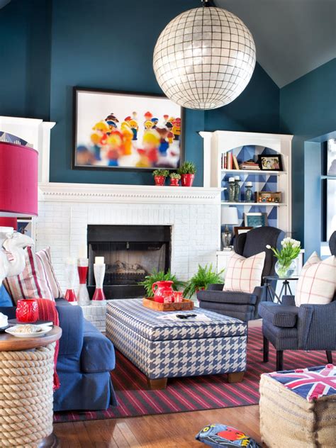 Eclectic Red And Blue Living Room Hgtv