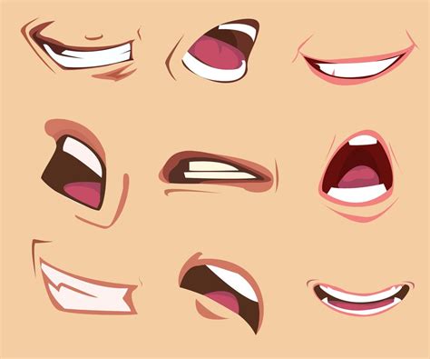 Cartoon Mouth Expressions Set Vector Illustration 343933 Vector Art