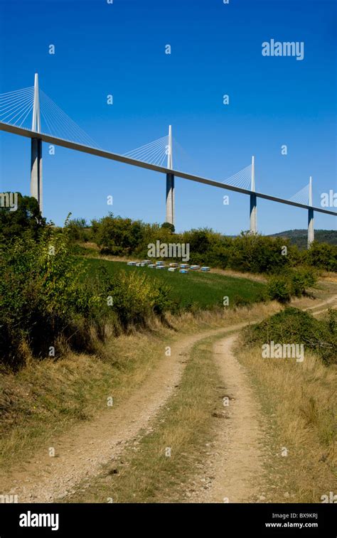 Aveyron Millau Suspension Bridge Stock Photo Alamy