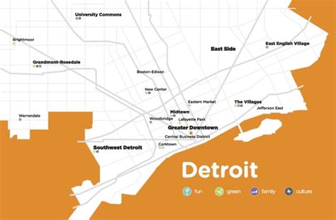 Diverse And Vibrant Neighborhoods Detroit City Detroit Map Detroit