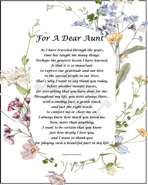 poem for my aunt digital download aunt thank you etsy