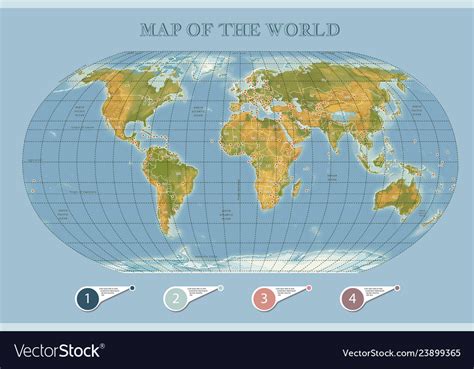 Colored Geopolitical World Map Royalty Free Vector Image