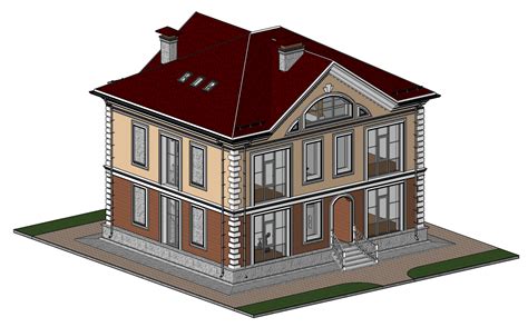 Cottage House In Revit 2015 With Rafter System