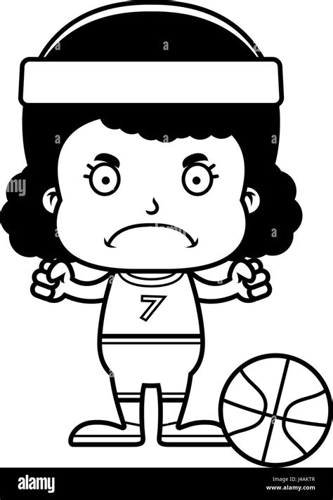 A Cartoon Basketball Player Girl Looking Angry Stock Vector Image And Art