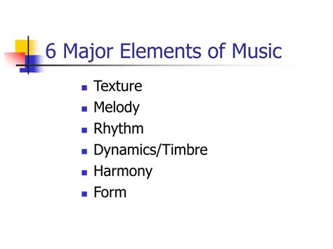 A music technology sound effect which adds a fuzzy sound to instruments like the one heard when music is played too loud through a speaker. PPT - Elements of Music PowerPoint Presentation, free download - ID:1151313