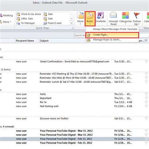 How To Set Rules In Outlook 2010 Howtech