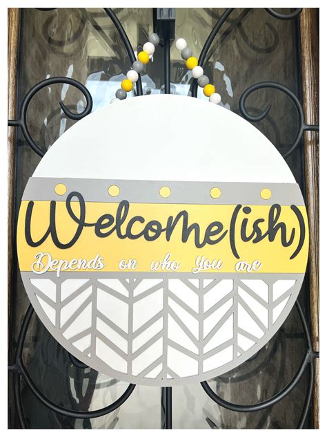 Funny Welcomeish Front Door Sign Welcomeish Porch Sign Funny Etsy