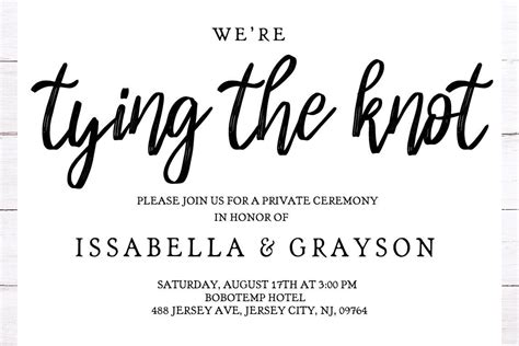 tying the knot wedding invitation template diy createpartylabels