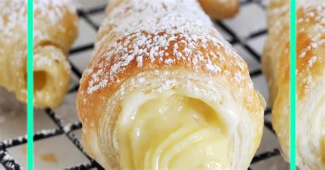 Cut into 12 stripes (about 1 inch thick). Italian Cream Stuffed Cannoncini (Puff Pastry Horns) - 3 ...