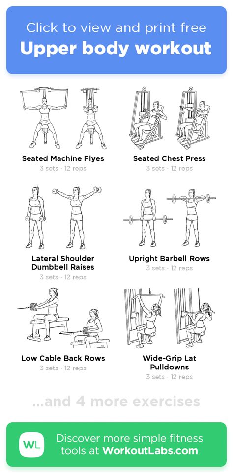 Upper Body Workout Click To View And Print This Illustrated Exercise
