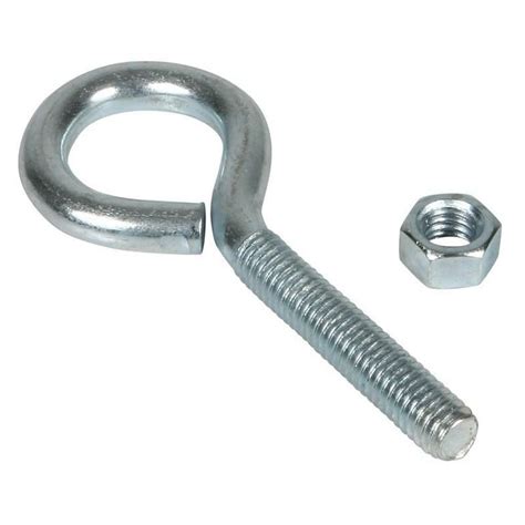 5 16 18 X 8 Zinc Plated Steel Wire Turned Eye Bolt With Nut 10 Per